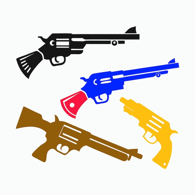 Vector de pistola en fondo blanco