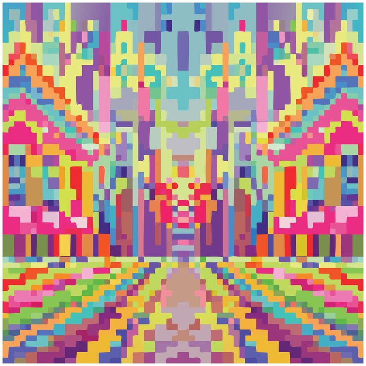 Vector vector pixel 8 bits obra de arte completa con fondo abstracto y textura se puede usar como papel tapiz
