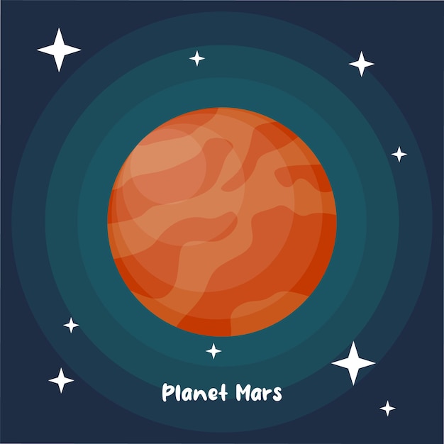 vector planeta marte colorido fondo de marte con diseño plano