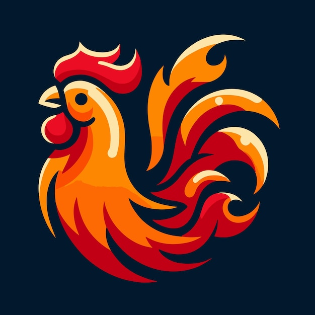 Vector plano abstracto gallo gradiente colorido logotipo generativo Ai