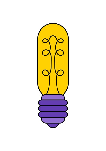 Vector plano de bombilla aislado sobre fondo blanco Concepto de pensamiento de solución de signo de idea Iluminación Lámpara eléctrica Brillo de electricidad Estilo plano de moda para diseño gráfico Sitio web UI EPS