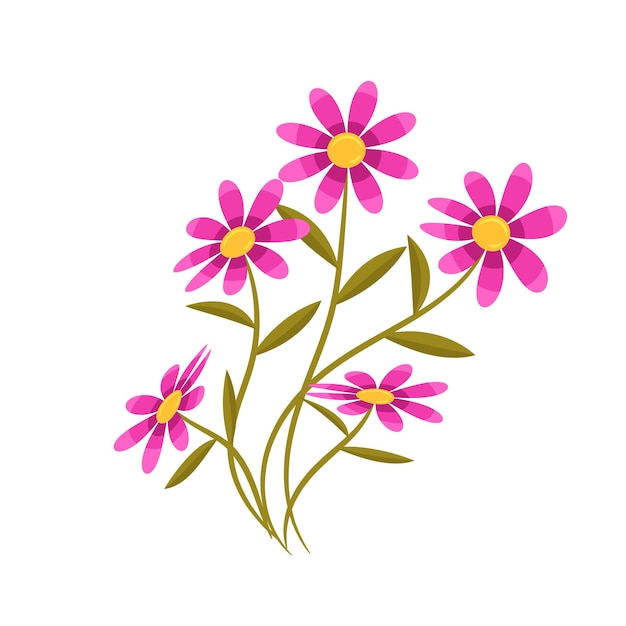 Vector plano colección detallada de flores de primavera
