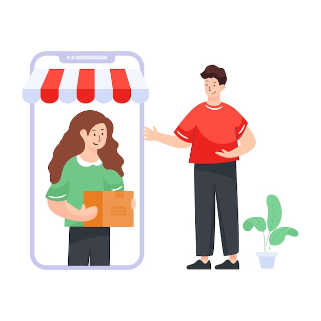 Vector plano de concepto de compras