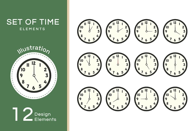 Vector plano Conjunto de tiempo