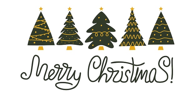 Vector plano dibujado a mano conjunto de ilustraciones navideñas
