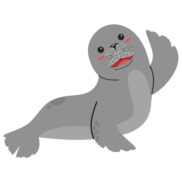 Vector plano de dibujos animados de animales de foca