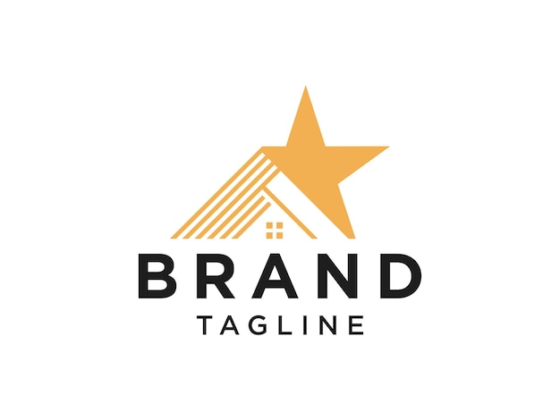 Vector plano de diseño de logotipo de arquitectura inmobiliaria de combinación de estrella y casa.