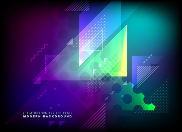 Vector plano Fondo geométrico mínimo Composición de formas dinámicas Vector Eps10