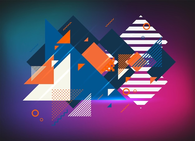 Vector plano Fondo geométrico mínimo Composición de formas dinámicas Vector Eps10