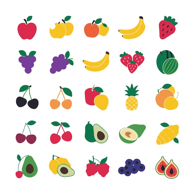 Vector plano de frutas