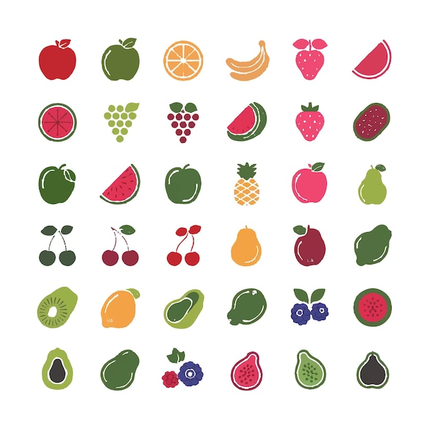 Vector plano de frutas