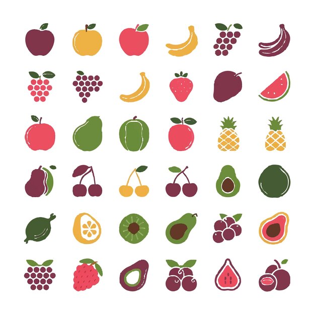 Vector plano de frutas