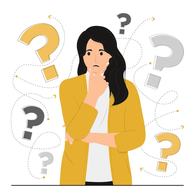 Vector plano la gente duda haciendo preguntas buscando teléfono ilustración plana