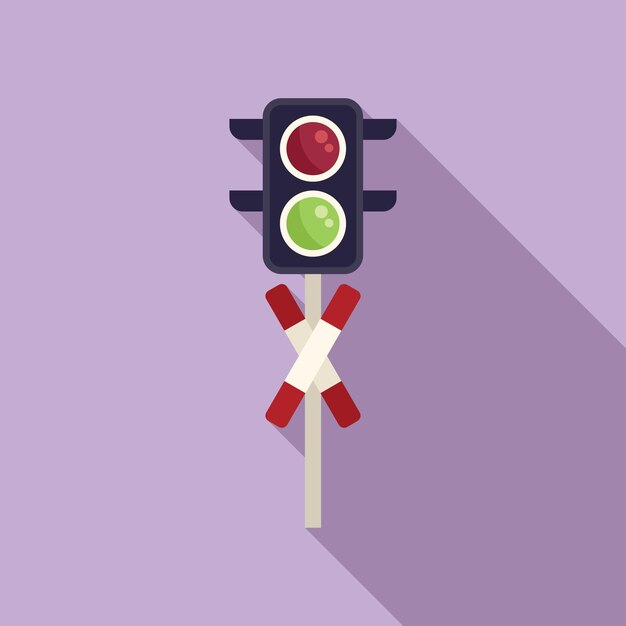 Vector plano del icono del carril fronterizo Detener el tráfico Detener el cruce