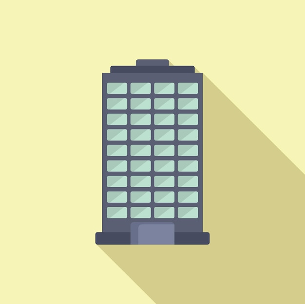 Vector plano del icono de la ciudad residencial Área del edificio de varios pisos