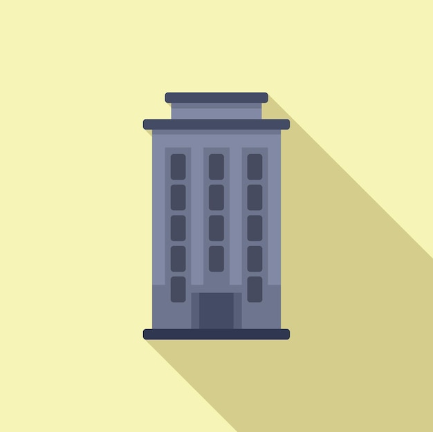 Vector plano del icono del edificio de varios pisos Área de la calle pequeña