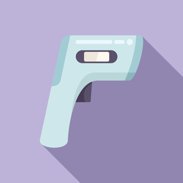 Vector plano del icono del termómetro láser de distancia Compruebe el dispositivo Escaneo térmico