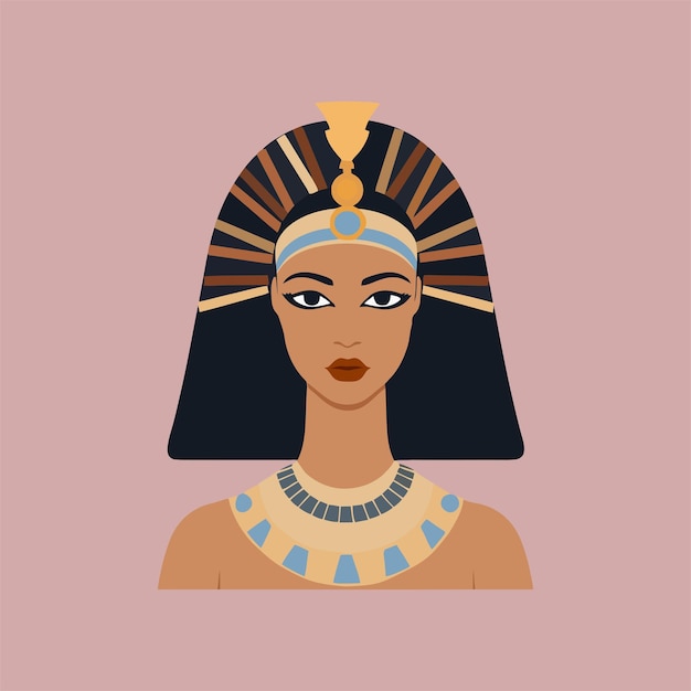 Vector plano ilustración de Cleopatra africana