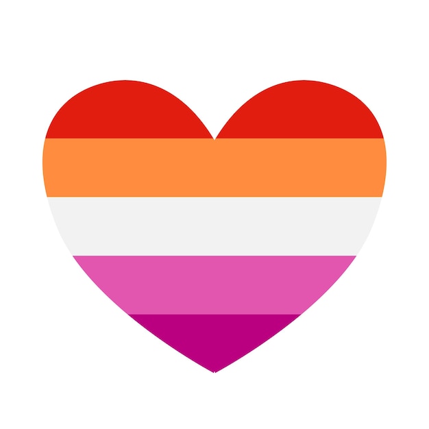 Vector plano lesbiana lgbt bandera corazón