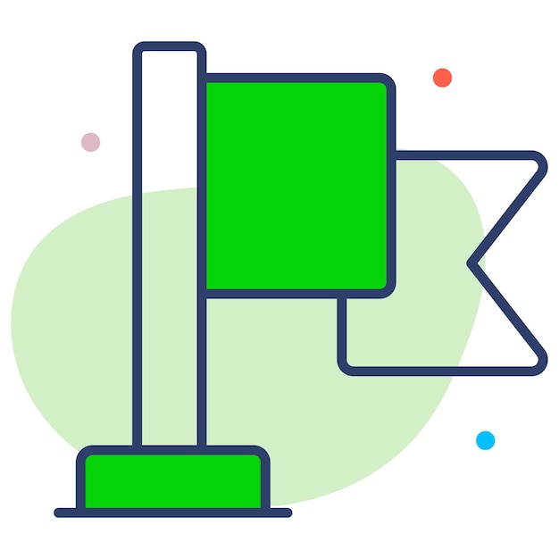 Un vector plano de moda de la bandera en estilo editable agitando el icono de la bandera con imágenes de alta calidad