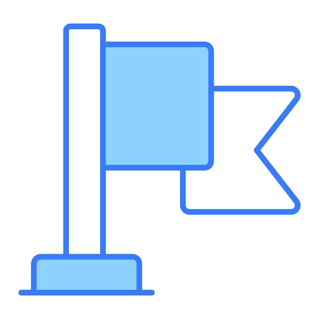 Un vector plano de moda de la bandera en estilo editable agitando el icono de la bandera con imágenes de alta calidad