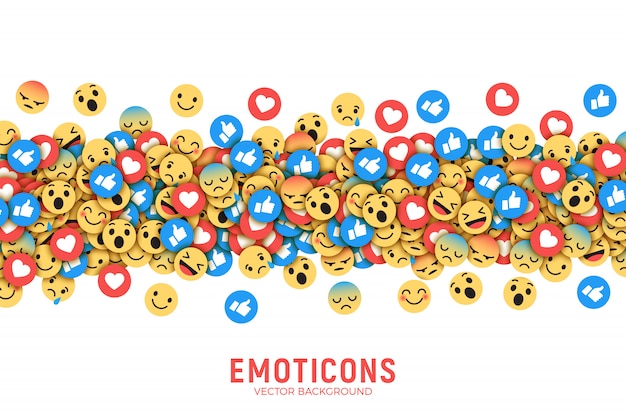 Vector plano moderno Facebook emoticonos conceptual arte abstracto Ilustración