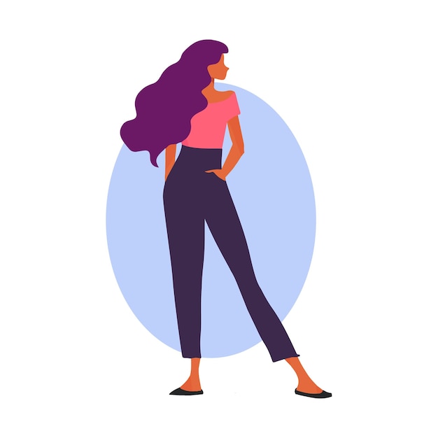 Vector vector plano de mujer moderna para el día de la mujer