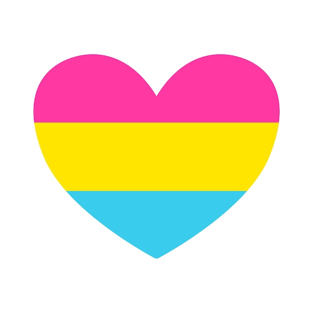 Vector plano pan sexual pansexual lgbt bandera corazón