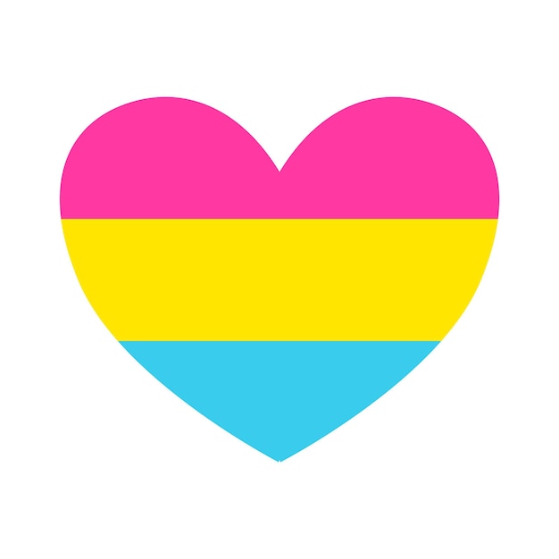 Vector vector plano pan sexual pansexual lgbt bandera corazón