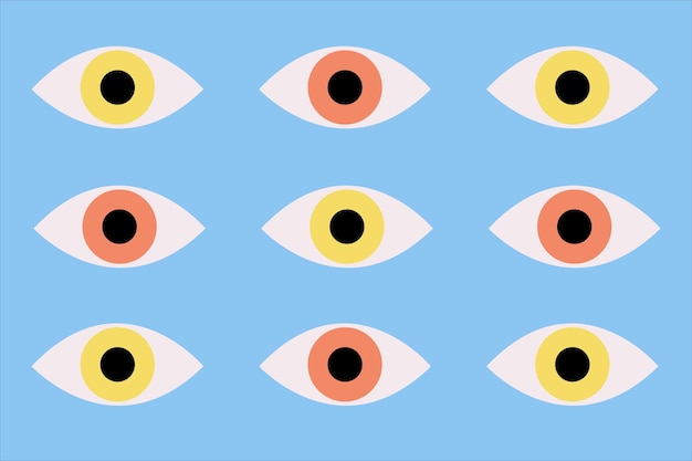 Vector plano del patrón de los ojos