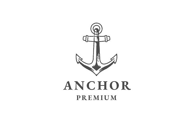 Vector plano de plantilla de diseño de icono de logotipo de ancla