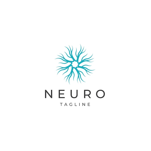 Vector plano de plantilla de diseño de icono de logotipo de neuro