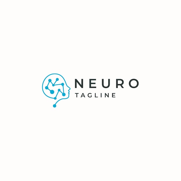 Vector plano de plantilla de diseño de icono de logotipo de Neuro