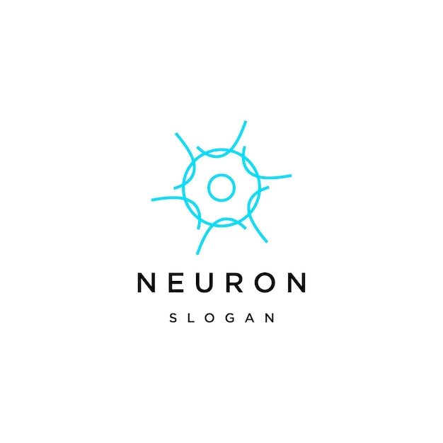 Vector plano de plantilla de diseño de icono de logotipo de neurona