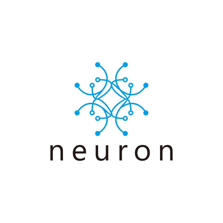 Vector vector plano de plantilla de diseño de icono de logotipo de neurona