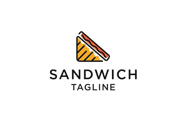 Vector plano de plantilla de diseño de icono de logotipo de sándwich