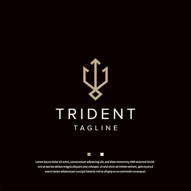 Vector plano de plantilla de diseño de icono de logotipo trident