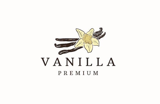 Vector plano de plantilla de diseño de icono de logotipo de vainilla