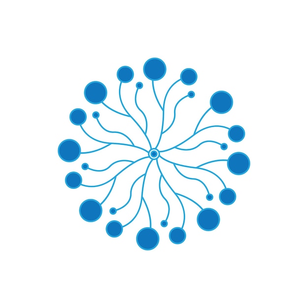 Vector plano de plantilla de diseño de logotipo de neurona