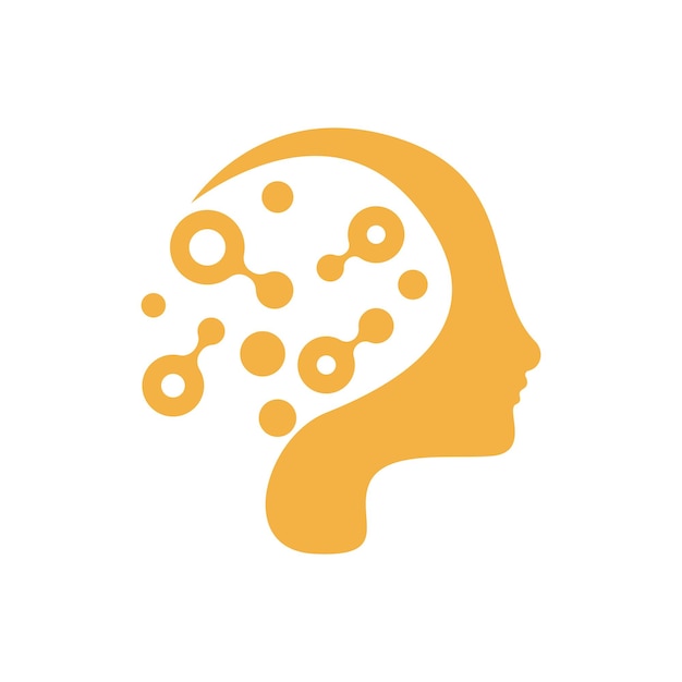 Vector plano de plantilla de diseño de logotipo de neurona