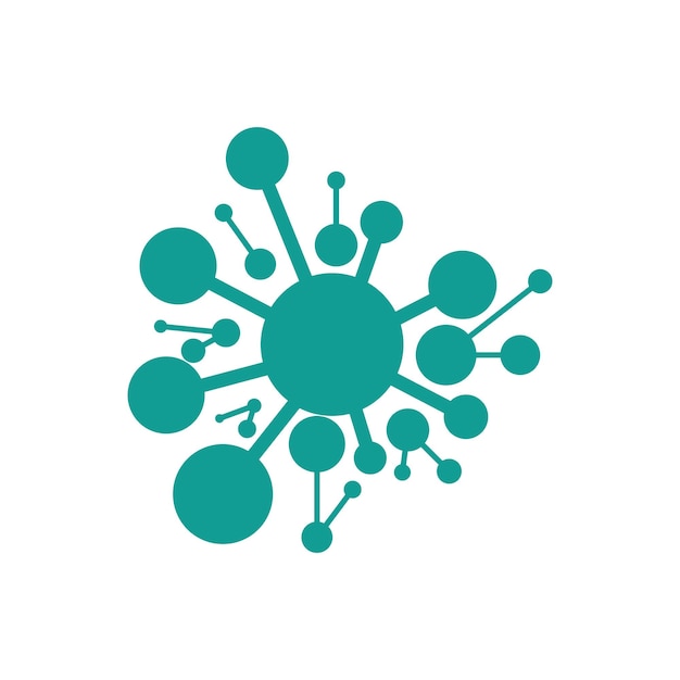 Vector plano de plantilla de diseño de logotipo de neurona