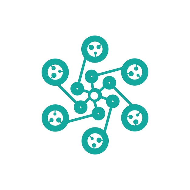 Vector plano de plantilla de diseño de logotipo de neurona