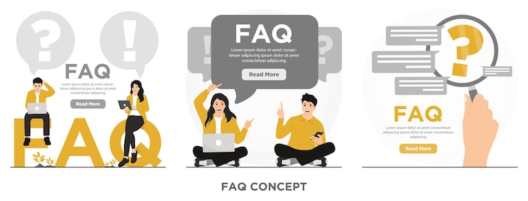 Vector vector plano preguntas frecuentes ilustración del concepto faqs