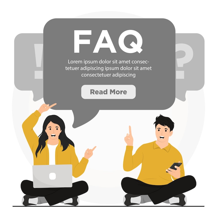 Vector vector plano preguntas frecuentes ilustración del concepto faqs