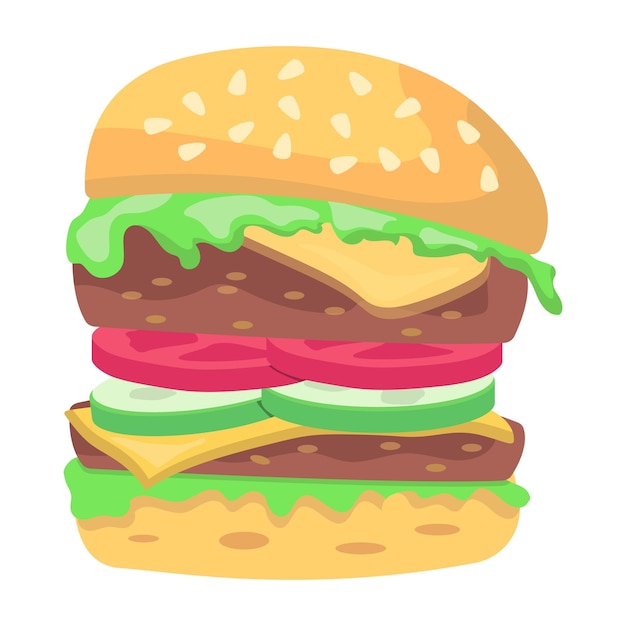 Vector plano premium de hamburguesa
