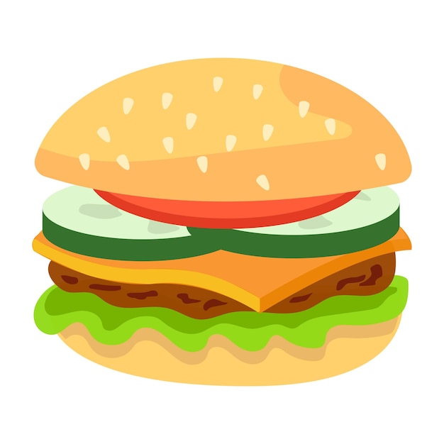 Vector plano premium de hamburguesa