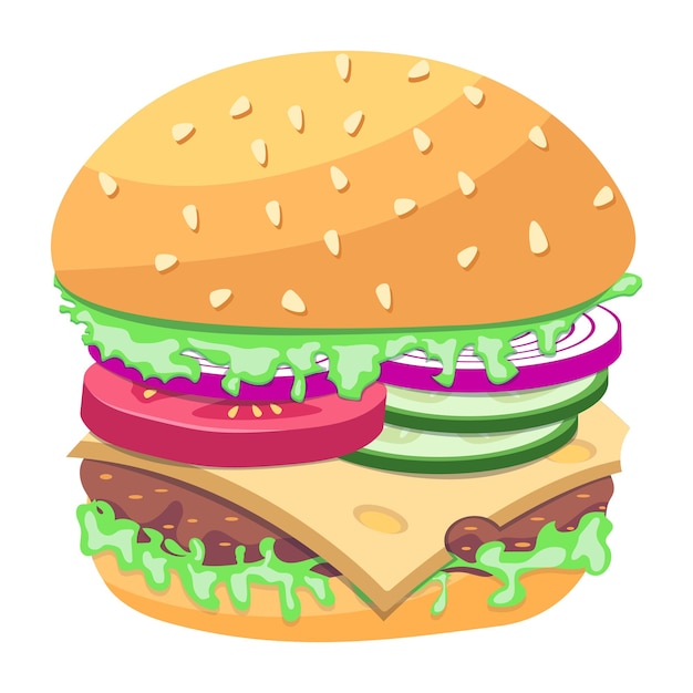 Vector plano premium de hamburguesa
