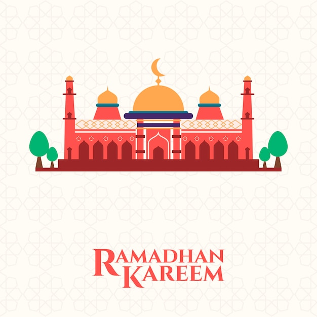 Vector plano de ramadán kareem, fondo moderno de ramadán kareem
