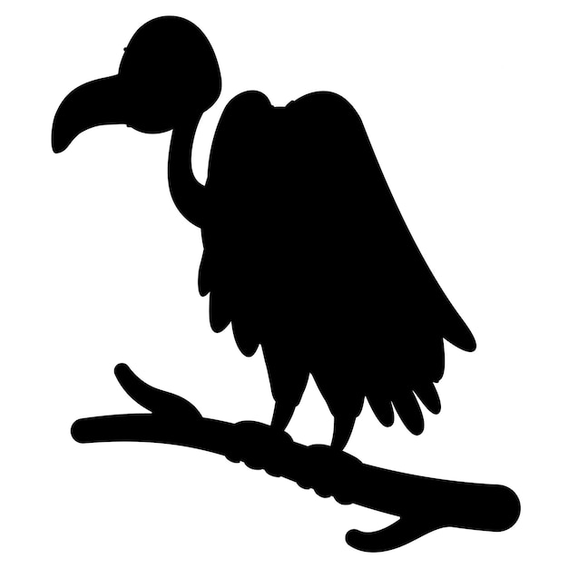 Vector plano de siluetas de buitre