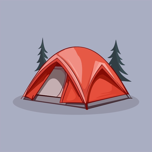 vector plano tienda de campamento roja 4